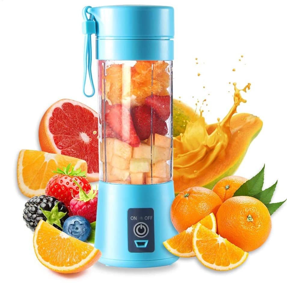 image-Portable Mini USB Rechargeable Juicer Cup 400ml 6 Blades