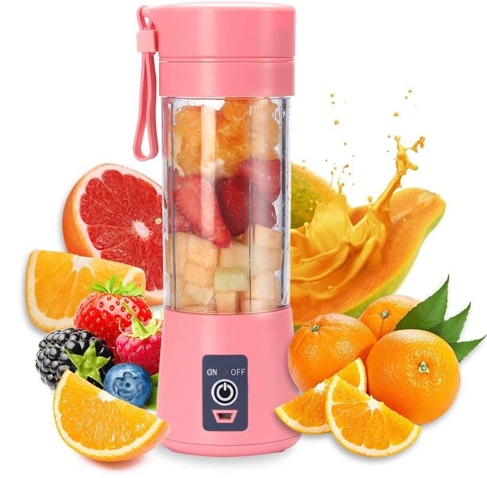 image-Portable Mini USB Rechargeable Juicer Cup 400ml 6 Blades