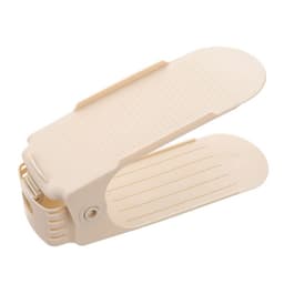 image-Double-Layer Adjustable Plastic Shoe Rack Organizer