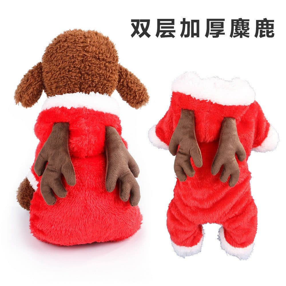 image-Petaro Coral Fleece Dog Costume - Four-Legged Cartoon Pet Outfit