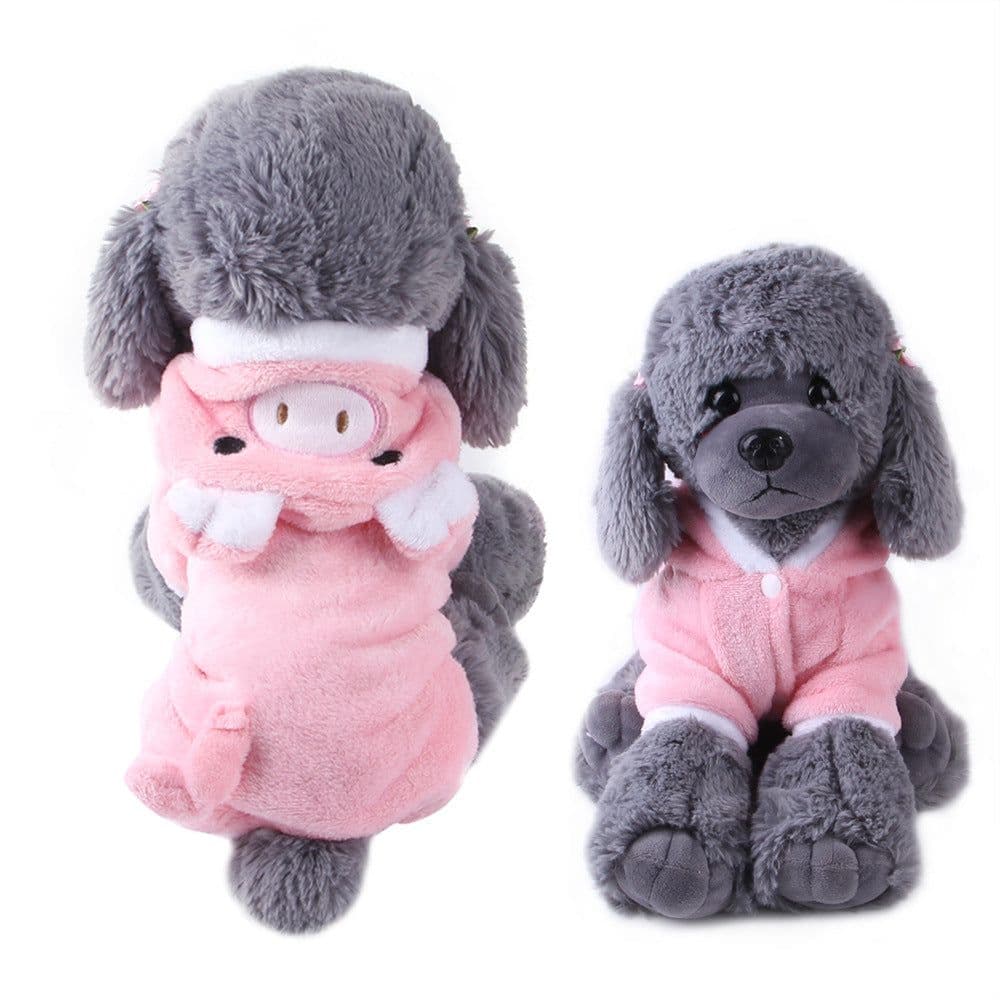 image-Petaro Coral Fleece Dog Costume - Four-Legged Cartoon Pet Outfit