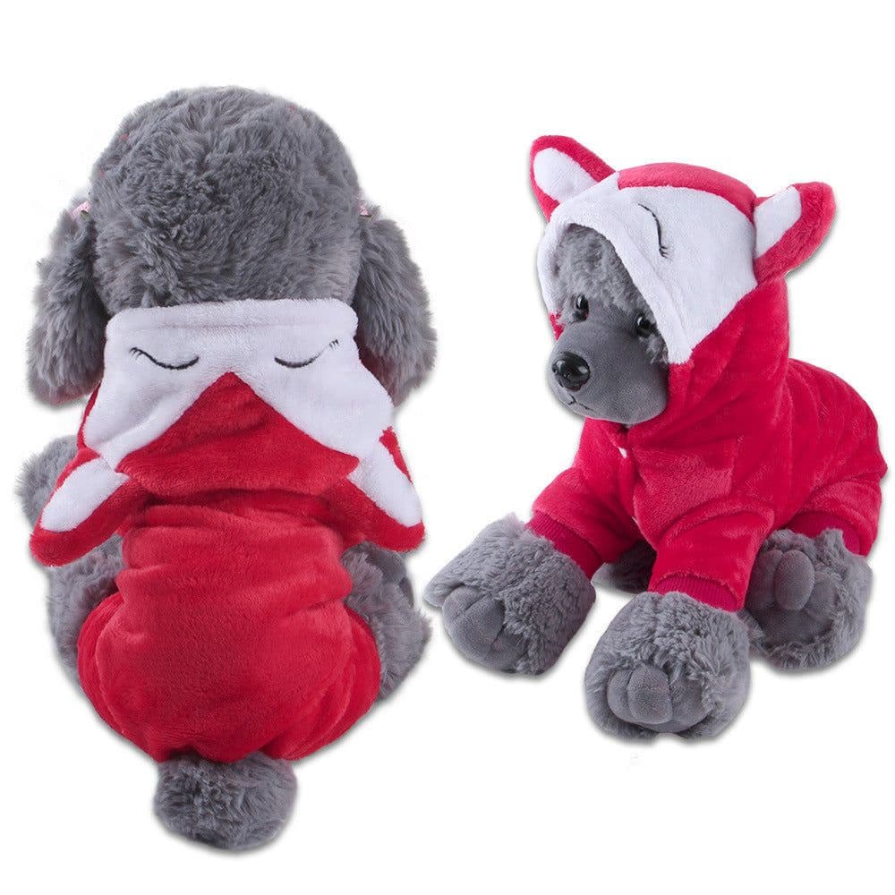 image-Petaro Coral Fleece Dog Costume - Four-Legged Cartoon Pet Outfit
