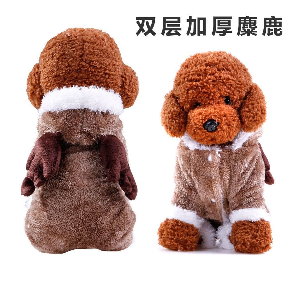 image-Petaro Coral Fleece Dog Costume - Four-Legged Cartoon Pet Outfit