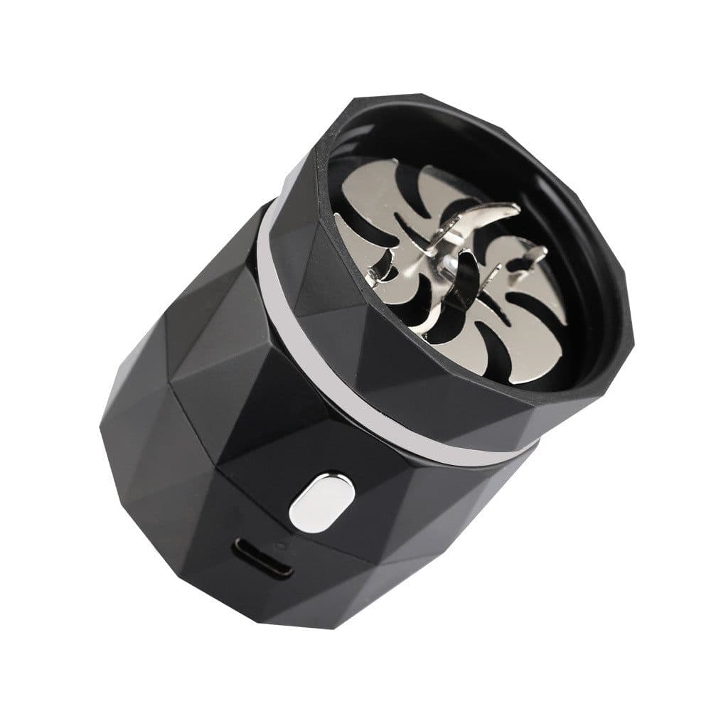 image-Eden 50mm Mini Electric Herb Grinder with Storage - Black