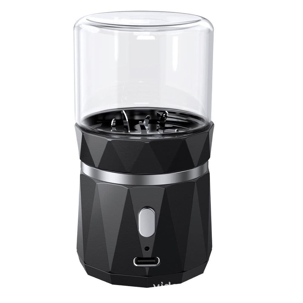 image-Eden 50mm Mini Electric Herb Grinder with Storage - Black