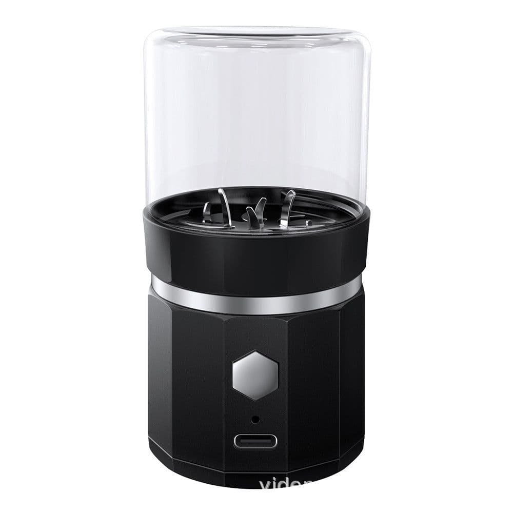 image-Eden 50mm Mini Electric Herb Grinder with Storage - Black