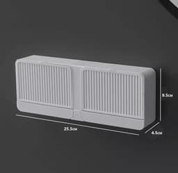 image-Wall-Mounted Soap Dish Holder with Drain and Cover
