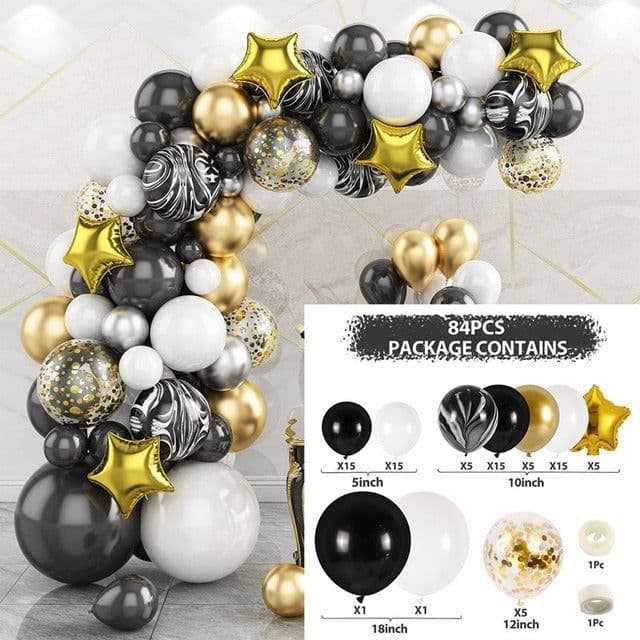 image-Metal Pink Balloon Chain Butterfly Decoration Set 129PC Birthday Party Wedding