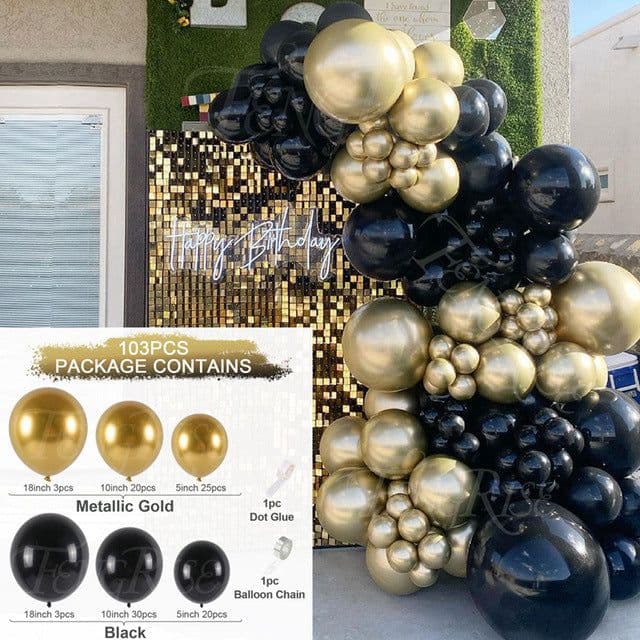 image-Metal Pink Balloon Chain Butterfly Decoration Set 129PC Birthday Party Wedding