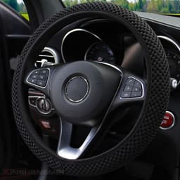 image-Universal 3D Massage Mesh Steering Wheel Cover Set - 38CM Sports Style