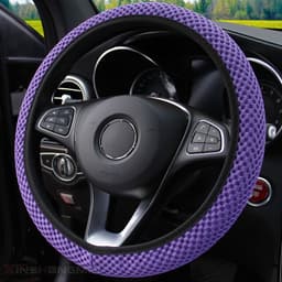image-Universal 3D Massage Mesh Steering Wheel Cover Set - 38CM Sports Style