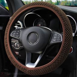 image-Universal 3D Massage Mesh Steering Wheel Cover Set - 38CM Sports Style