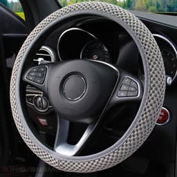 image-Universal 3D Massage Mesh Steering Wheel Cover Set - 38CM Sports Style