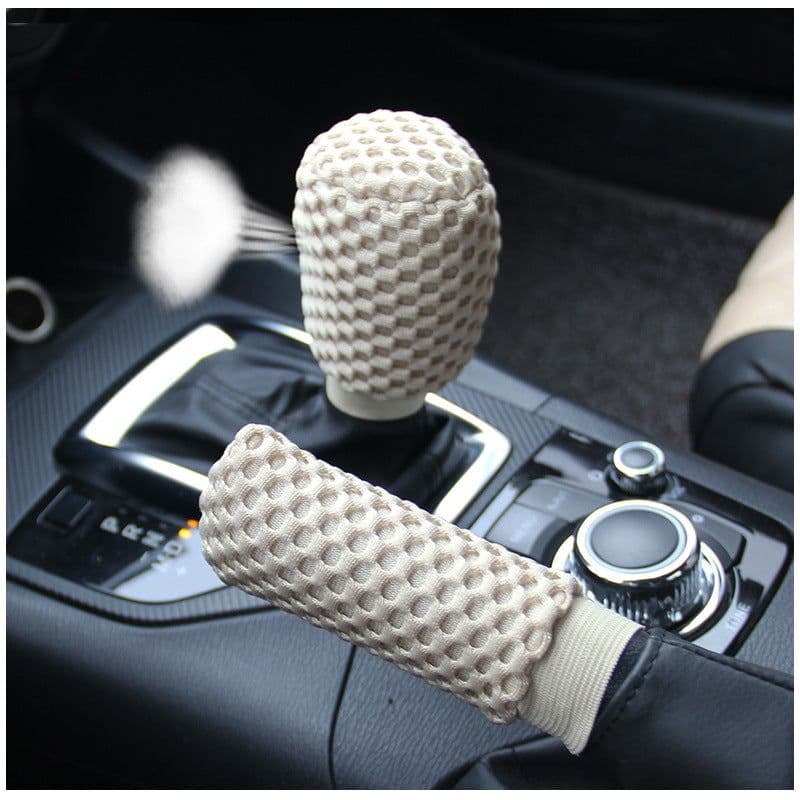 image-Universal 3D Massage Mesh Steering Wheel Cover Set - 38CM Sports Style