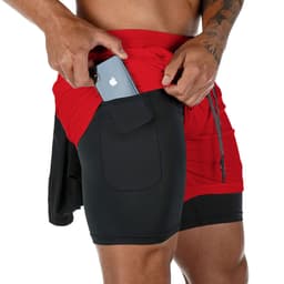 image-Struggle Men's Athletic Shorts - Double Layer Mesh Running Fitness