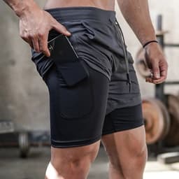 image-Struggle Men's Athletic Shorts - Double Layer Mesh Running Fitness