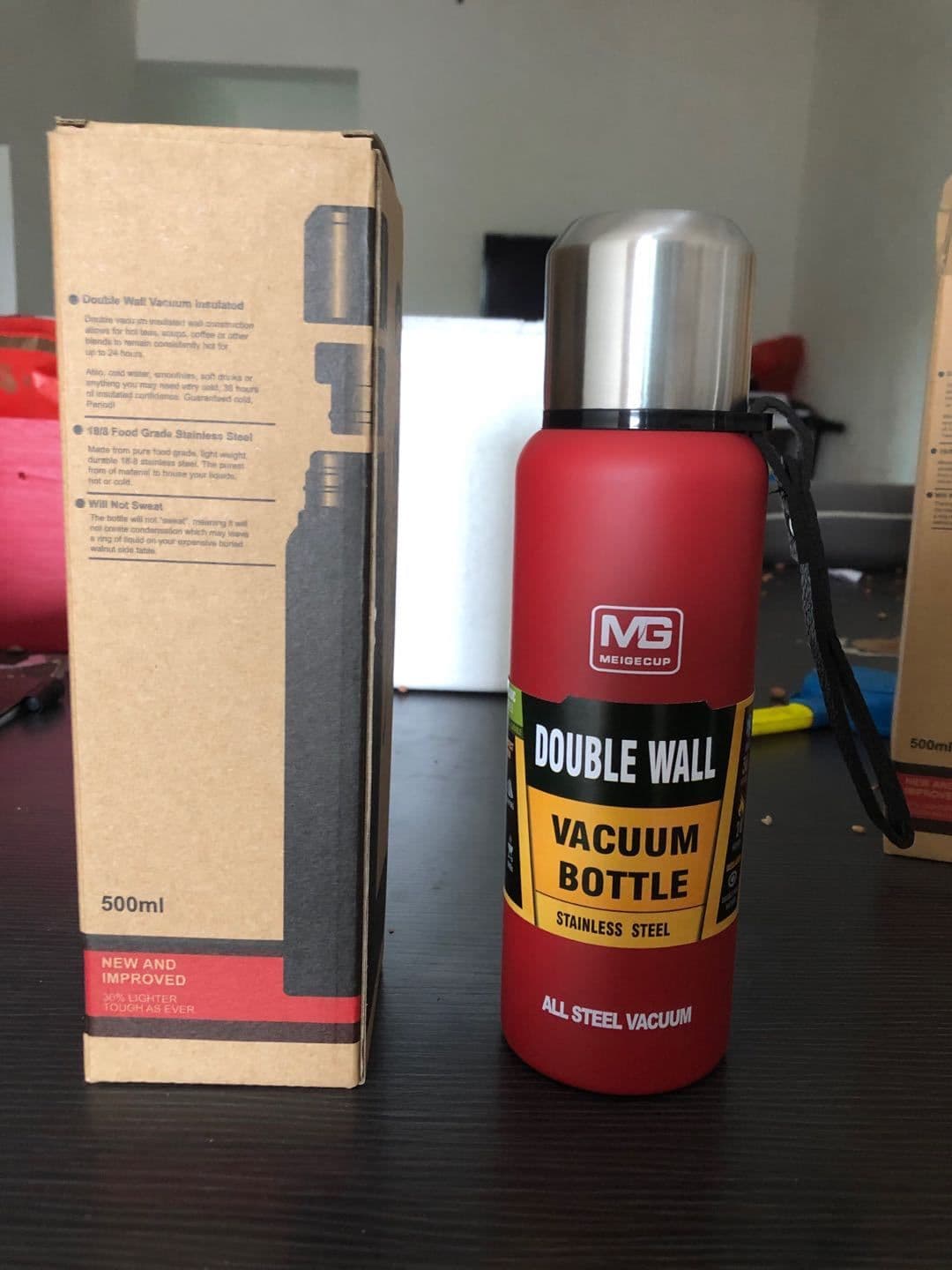 image-Meige Stainless Steel Vacuum Thermos Cup 1500ml with Cup Holder