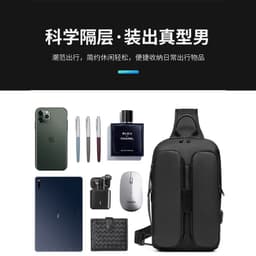 image-Chaofan Men's Shoulder Bag Nylon Waterproof Crossbody Messenger Bag