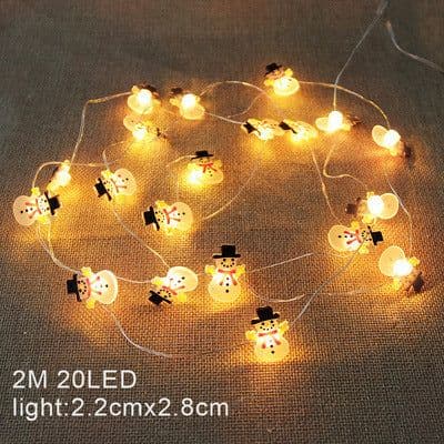 image-LED Copper Wire Christmas String Lights Santa Snowman 20 Lights