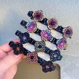 image-Four Leaf Clover Rhinestone Acrylic Hair Clip