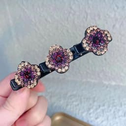 image-Four Leaf Clover Rhinestone Acrylic Hair Clip