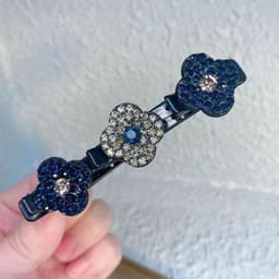 image-Four Leaf Clover Rhinestone Acrylic Hair Clip