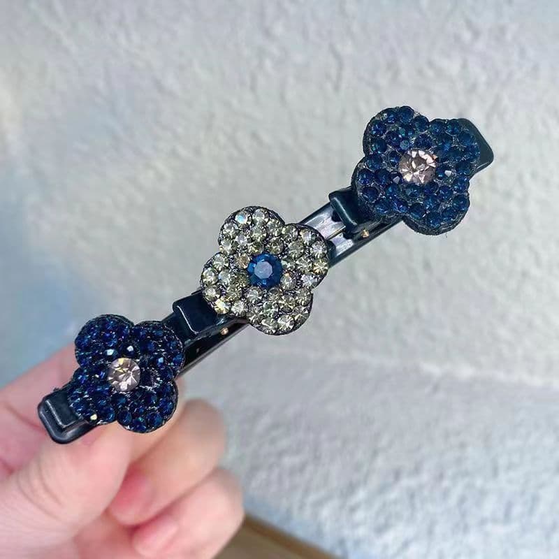 image-Four Leaf Clover Rhinestone Acrylic Hair Clip