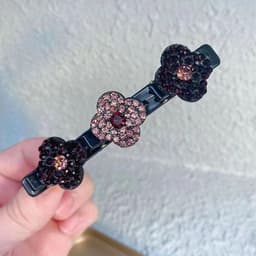 image-Four Leaf Clover Rhinestone Acrylic Hair Clip