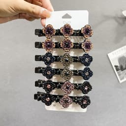 image-Four Leaf Clover Rhinestone Acrylic Hair Clip