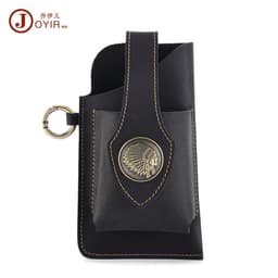 image-JOYIR Men's Leather Phone Pouch Crazy Horse Cowhide Belt Bag 6620
