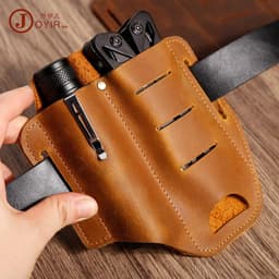 image-JOYIR Men's Leather Phone Pouch Crazy Horse Cowhide Belt Bag 6620