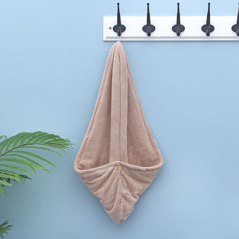 image-Microfiber Quick-Dry Hair Towel Cap for Women - Coral Fleece