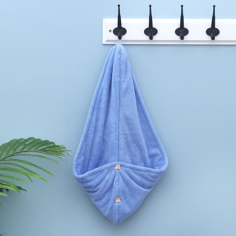 image-Microfiber Quick-Dry Hair Towel Cap for Women - Coral Fleece
