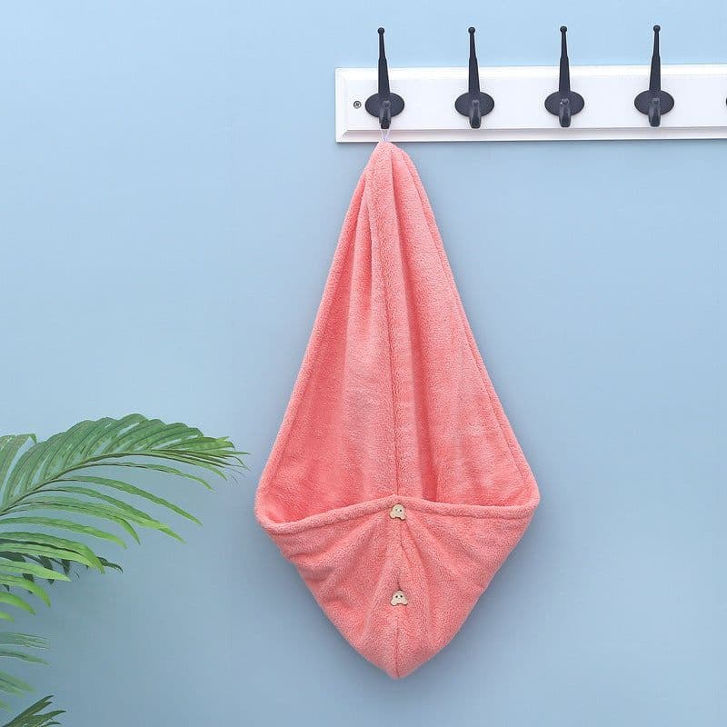 image-Microfiber Quick-Dry Hair Towel Cap for Women - Coral Fleece