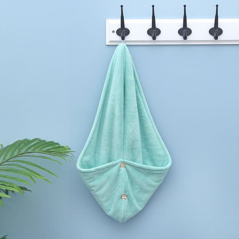 image-Microfiber Quick-Dry Hair Towel Cap for Women - Coral Fleece