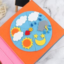 image-Felt Busy Board Educational Toy Dressing Learning Board Ages 3-6