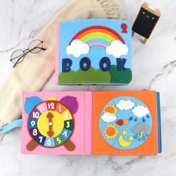image-Felt Busy Board Educational Toy Dressing Learning Board Ages 3-6