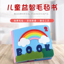 image-Felt Busy Board Educational Toy Dressing Learning Board Ages 3-6