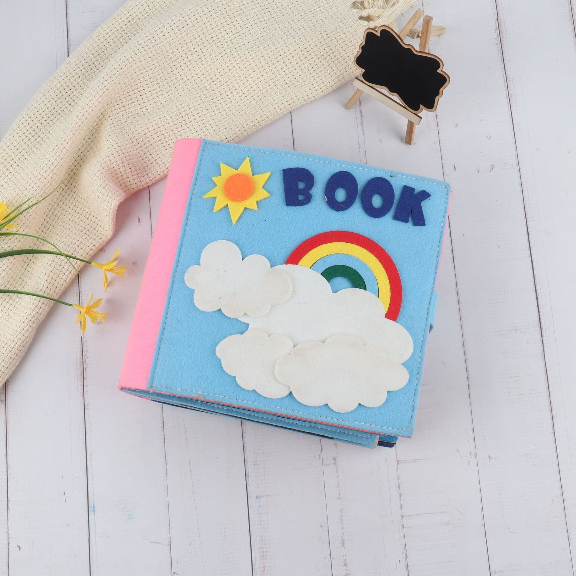 image-Felt Busy Board Educational Toy Dressing Learning Board Ages 3-6