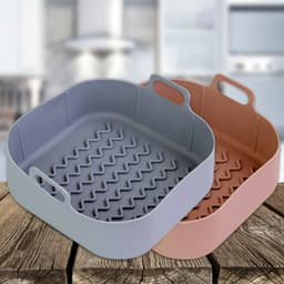 image-Air Fryer Silicone Pot Reusable Nonstick Bakeware Basket