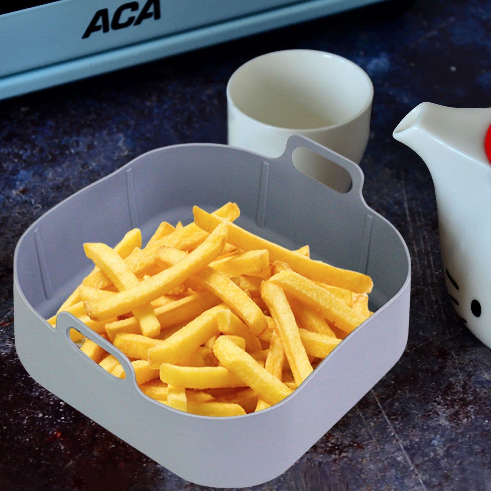 image-Air Fryer Silicone Pot Reusable Nonstick Bakeware Basket