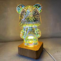 image-Violent Bear 3D Fireworks LED Night Light USB Table Lamp