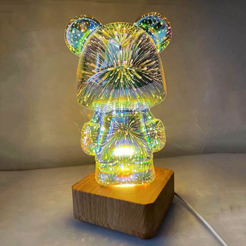 image-Violent Bear 3D Fireworks LED Night Light USB Table Lamp