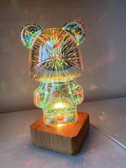 image-Violent Bear 3D Fireworks LED Night Light USB Table Lamp