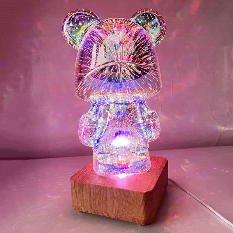 image-Violent Bear 3D Fireworks LED Night Light USB Table Lamp