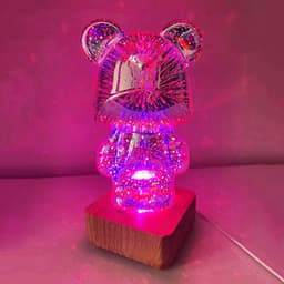 image-Violent Bear 3D Fireworks LED Night Light USB Table Lamp