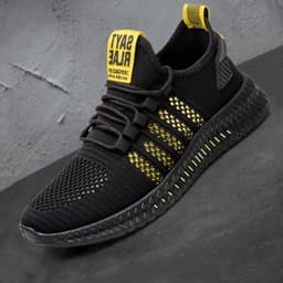 image-PLAYYOUNG Men's Breathable Mesh Woven Casual Sports Shoes