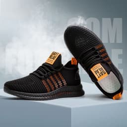 image-PLAYYOUNG Men's Breathable Mesh Woven Casual Sports Shoes