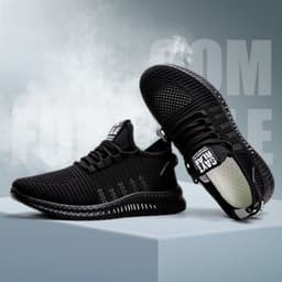 image-PLAYYOUNG Men's Breathable Mesh Woven Casual Sports Shoes