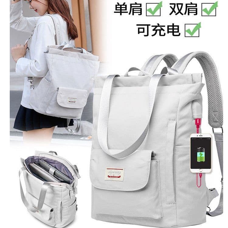 image-Women's Casual Polyester Backpack with Laptop Compartment Waterproof